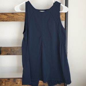 Athleta S Foothill Tie Tank Navy